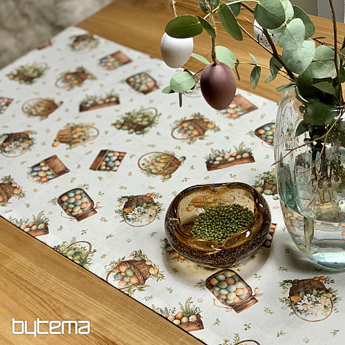 Velikonoční ubrus a šál BAREVNÁ VAJÍČKA