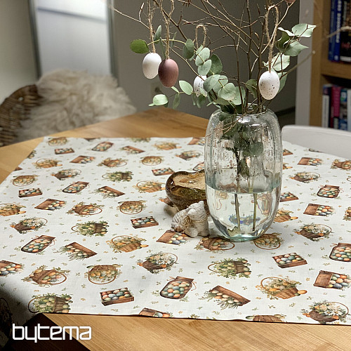 Velikonoční ubrus a šál BAREVNÁ VAJÍČKA