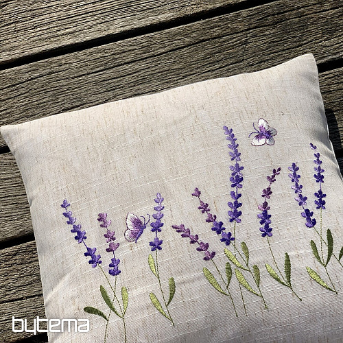 Vyšívaný povlak na polštář LEVANDULE