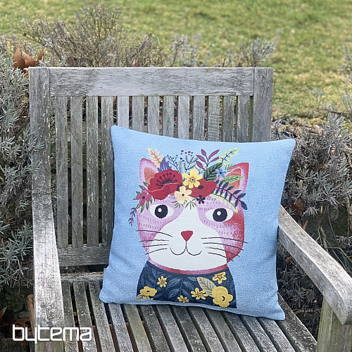 Gobelínový povlak na polštář KOČKA V MODRÉM