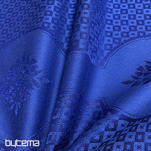 Ubrus DAMAŠEK tm. modrý 140 x 220