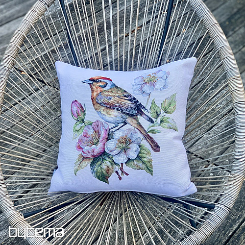 Gobelínový povlak na polštář STEHLÍK NA JABLONI