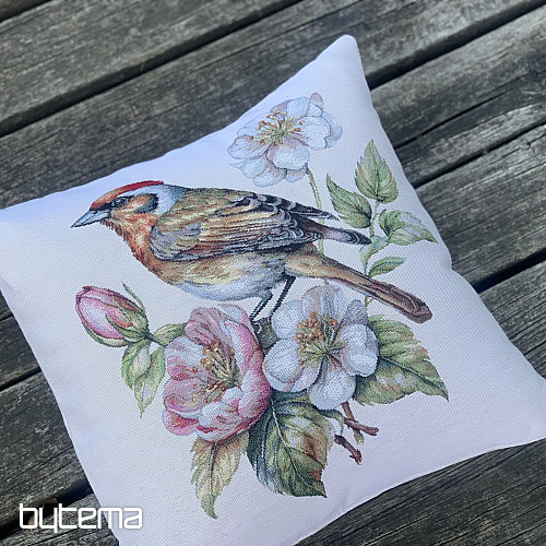 Gobelínový povlak na polštář STEHLÍK NA JABLONI