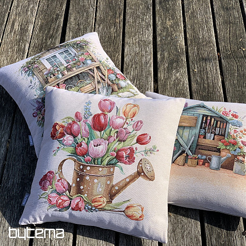 Gobelínový povlak na polštář KONEV PLNÁ TULIPÁNŮ