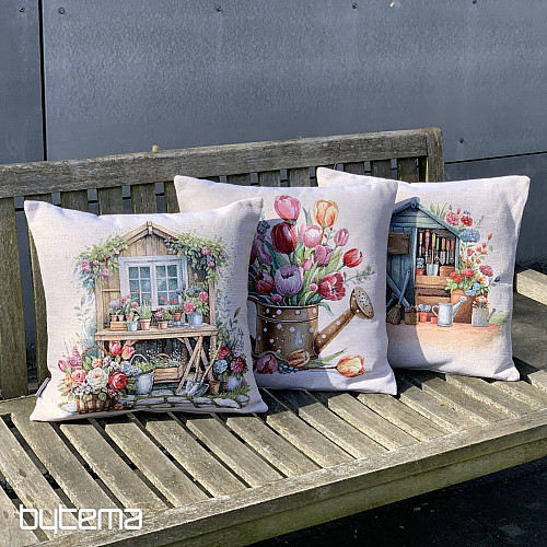 Gobelínový povlak na polštář KONEV PLNÁ TULIPÁNŮ