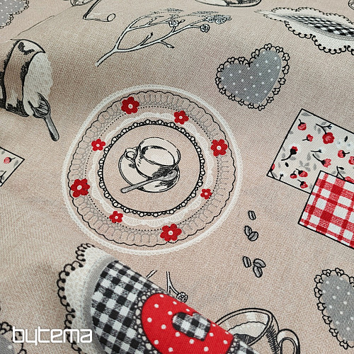 Dekorační látka VŮNĚ KÁVY