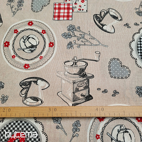 Dekorační látka VŮNĚ KÁVY