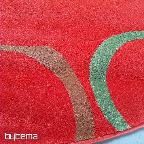 kruhový koberec Figaro  200 x 200 cm červený