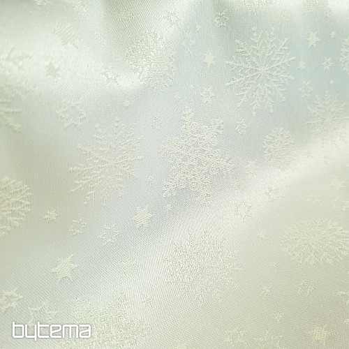 Dekorační jednobarevná látka VLOČKY MIX SMETANOVÉ