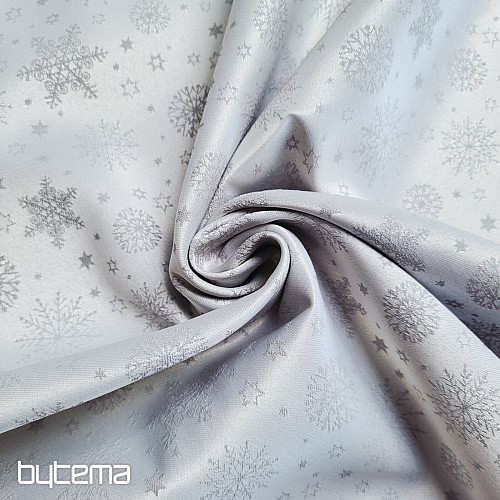 Dekorační jednobarevná látka VLOČKY MIX ŠEDÉ