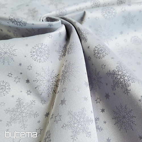 Dekorační jednobarevná látka VLOČKY MIX ŠEDÉ