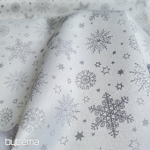 Dekorační jednobarevná látka VLOČKY MIX ŠEDÉ