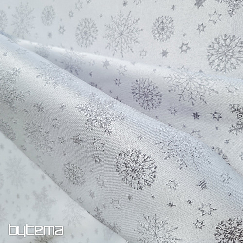 Dekorační jednobarevná látka VLOČKY MIX ŠEDÉ