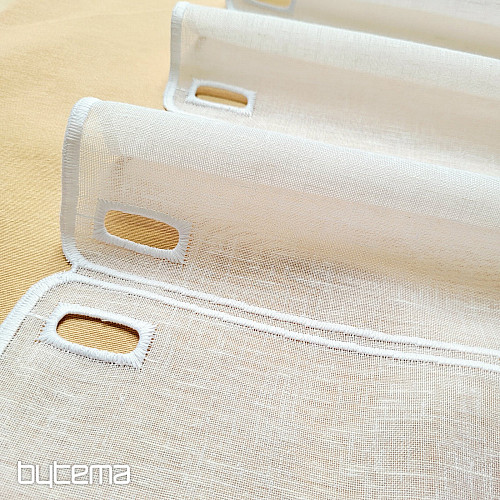 Záclona na vitrážku GERSTER 11857 kolečka bílá