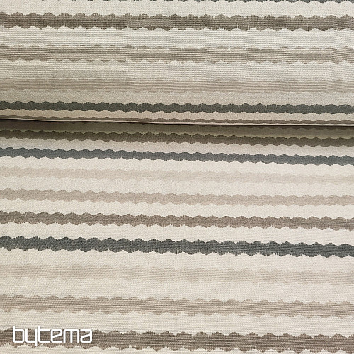 Dekorační látka VLNKY BÉŽOVÉ