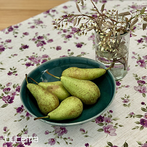 Ubrus a šál KVĚTY LINO fialová