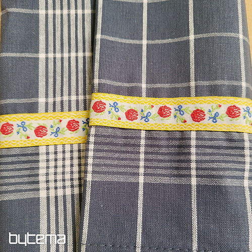 Utěrky od BABIČKY ŠEDÉ S KVĚTY