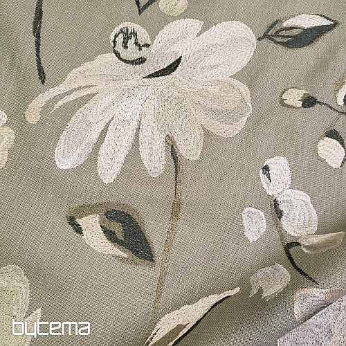 Dekorační látka RICAMATO VÝŠIVKA se lnem