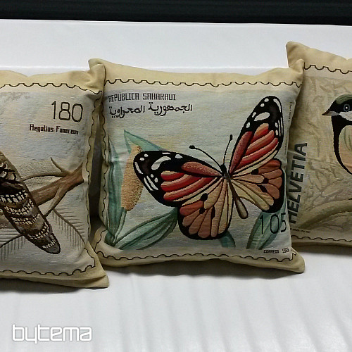 Dekorační povlak na polštář POST STAMP PTÁČEK