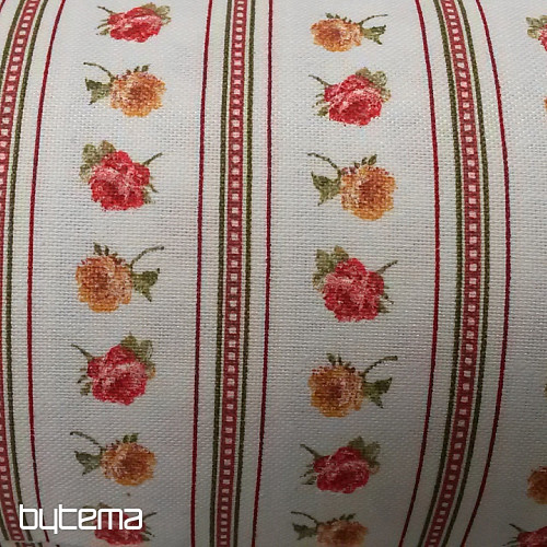 dekorační látka ESTER  růže červené kombinace