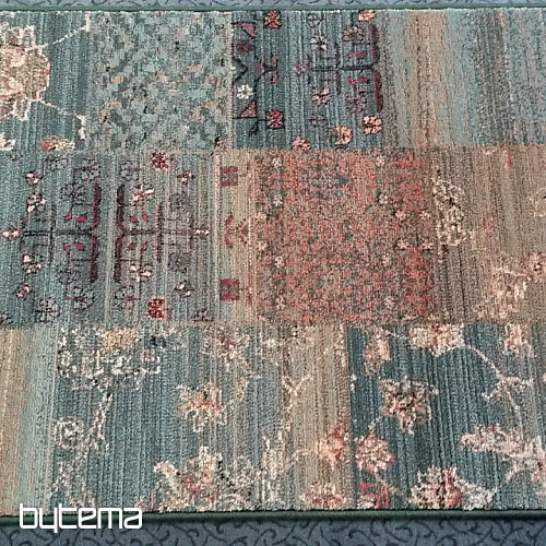 Luxusní vlněný běhoun ROYAL PATCHWORK green