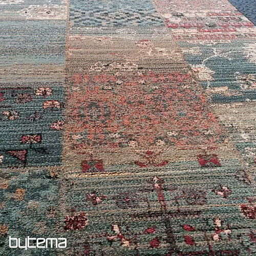 Luxusní vlněný běhoun ROYAL PATCHWORK green