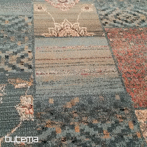 Luxusní vlněný běhoun ROYAL PATCHWORK green