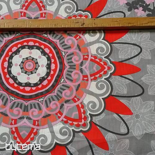 Dekorační látka MANDALA velká šedá