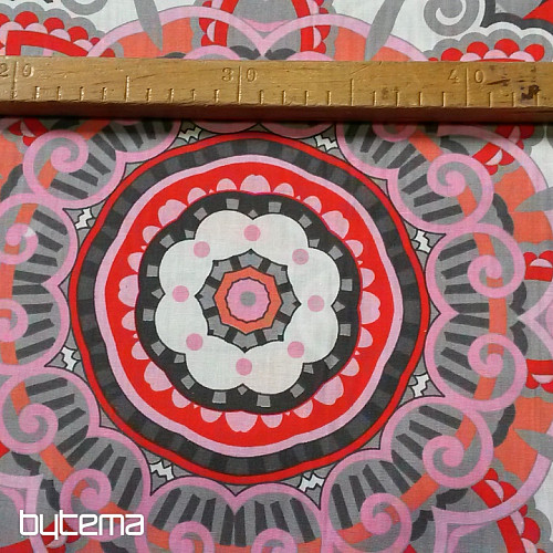 Dekorační látka MANDALA velká šedá