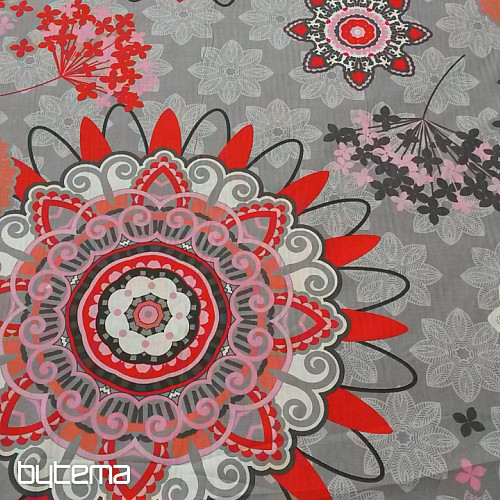 Dekorační látka MANDALA velká šedá