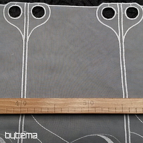 Záclona ornament bílá