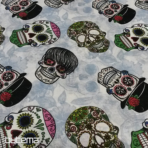 dekorační látka SKULL voodoo