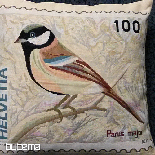 Dekorační povlak na polštář POST STAMP PTÁČEK