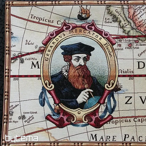 Velký gobelínový povlak na polštář GERHARD MERCATOR