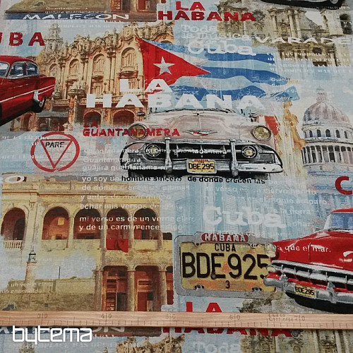 dekorační látka CUBA retro design