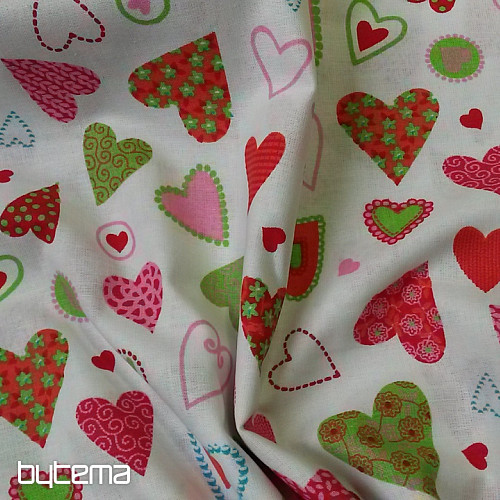 Dekorační látka SRDCE BAROQUE barevné