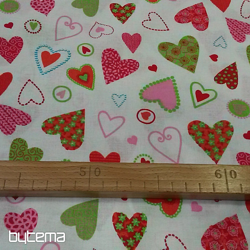 Dekorační látka SRDCE BAROQUE barevné