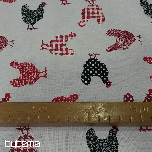 Dekorační látka MINI SLEPIČKY 2