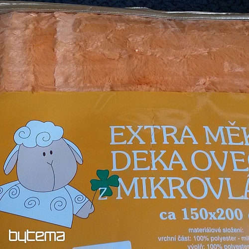 Deka ovečka žakár - 150x200 oranžová
