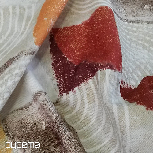 Dekorační látka MOKKA GEO 1 oranžová