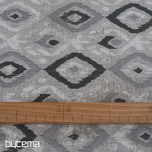 Dekorační látka TULUM ROMBO černo-šedá