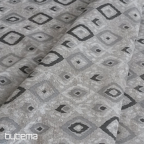 Dekorační látka TULUM ROMBO černo-šedá