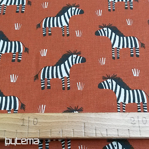 Bavlněná látka ZEBRA hnědá