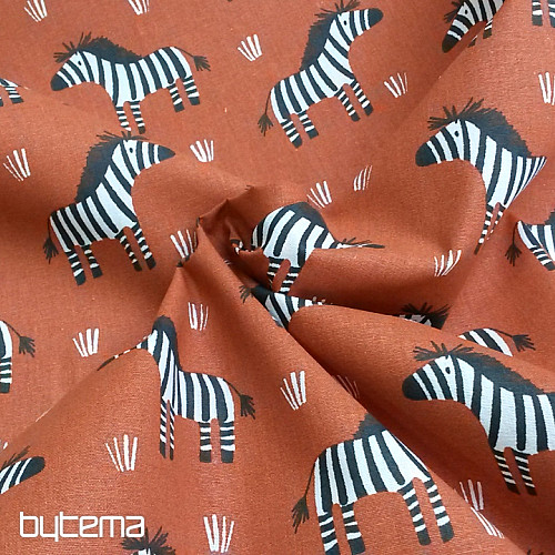 Bavlněná látka ZEBRA hnědá
