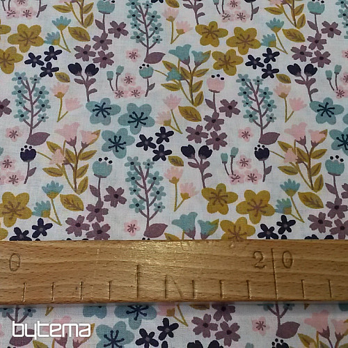 Bavlněná látka KVĚTY MILA