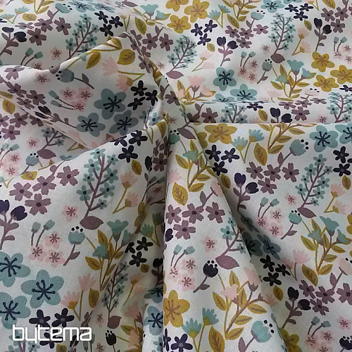 Bavlněná látka KVĚTY MILA