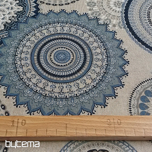Dekorační látka MANDALA modrá
