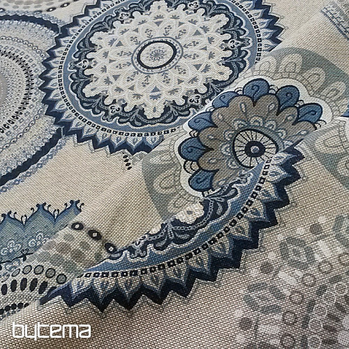 Dekorační látka MANDALA modrá