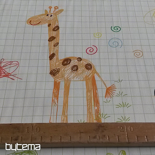 Dětská dekorační látka ZOO kreslená