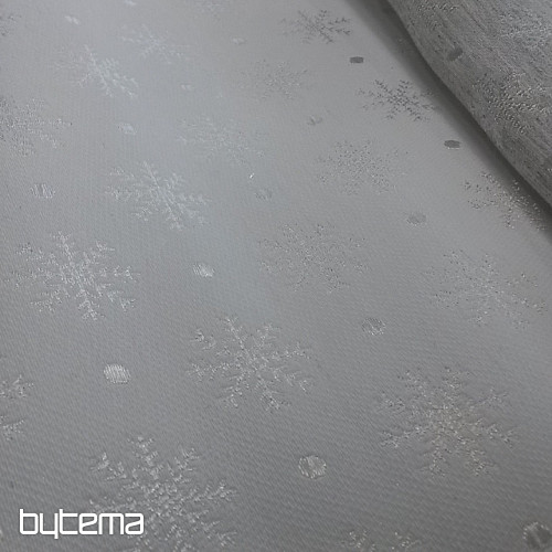 Vánoční dekorační látka na ubrusy Vločka béžová 002 šíře 280